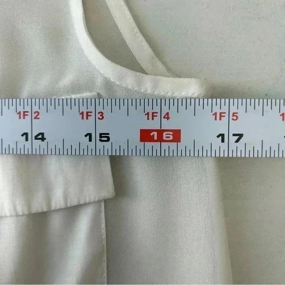 RW&CO Blouse Sheer  Sleeveless Shell White Button Front Shirt Size XS - Picture 14 of 16